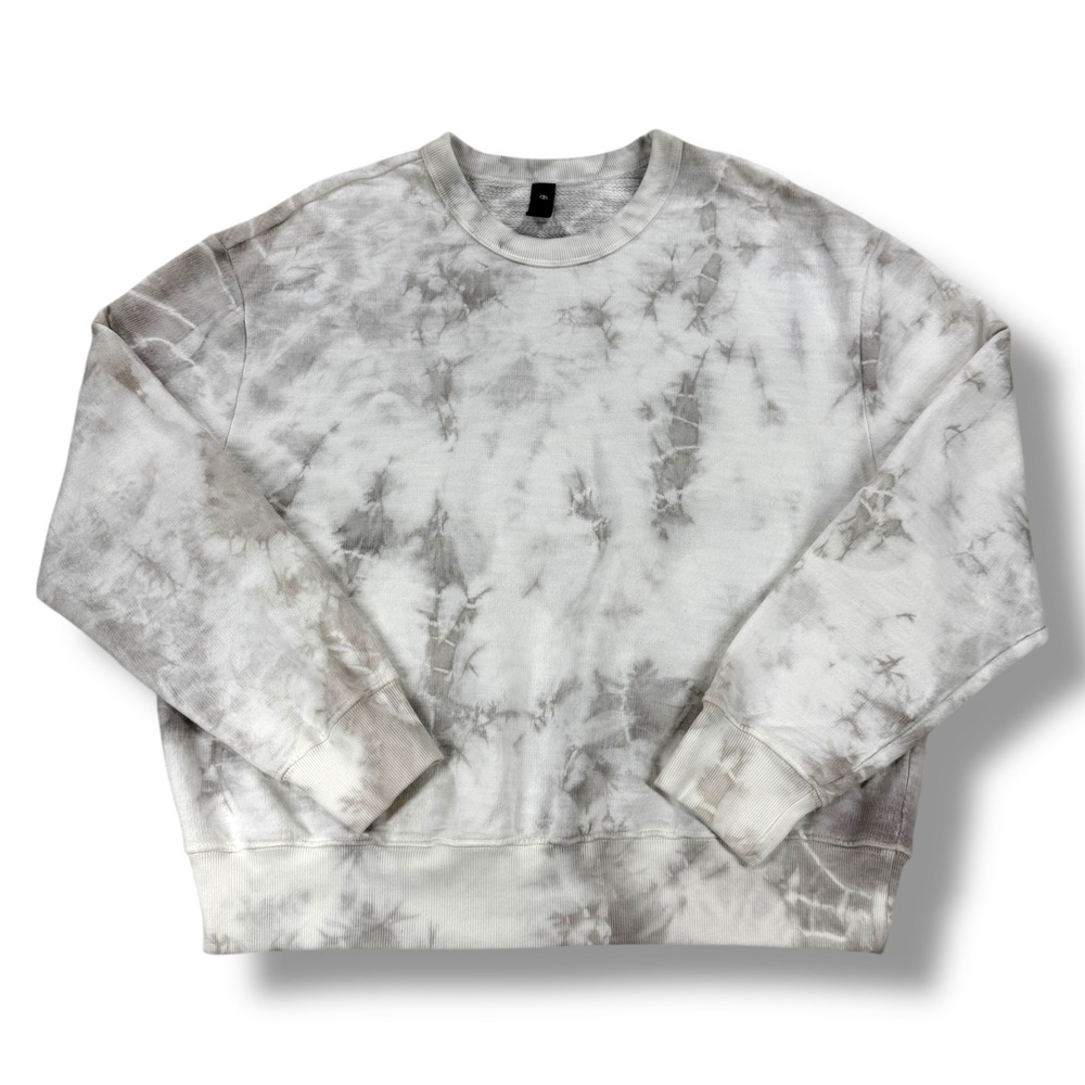 AG Adriano Goldschmied Sweatshirt Women's Small S‎ White Gray Tie Dye Crewneck